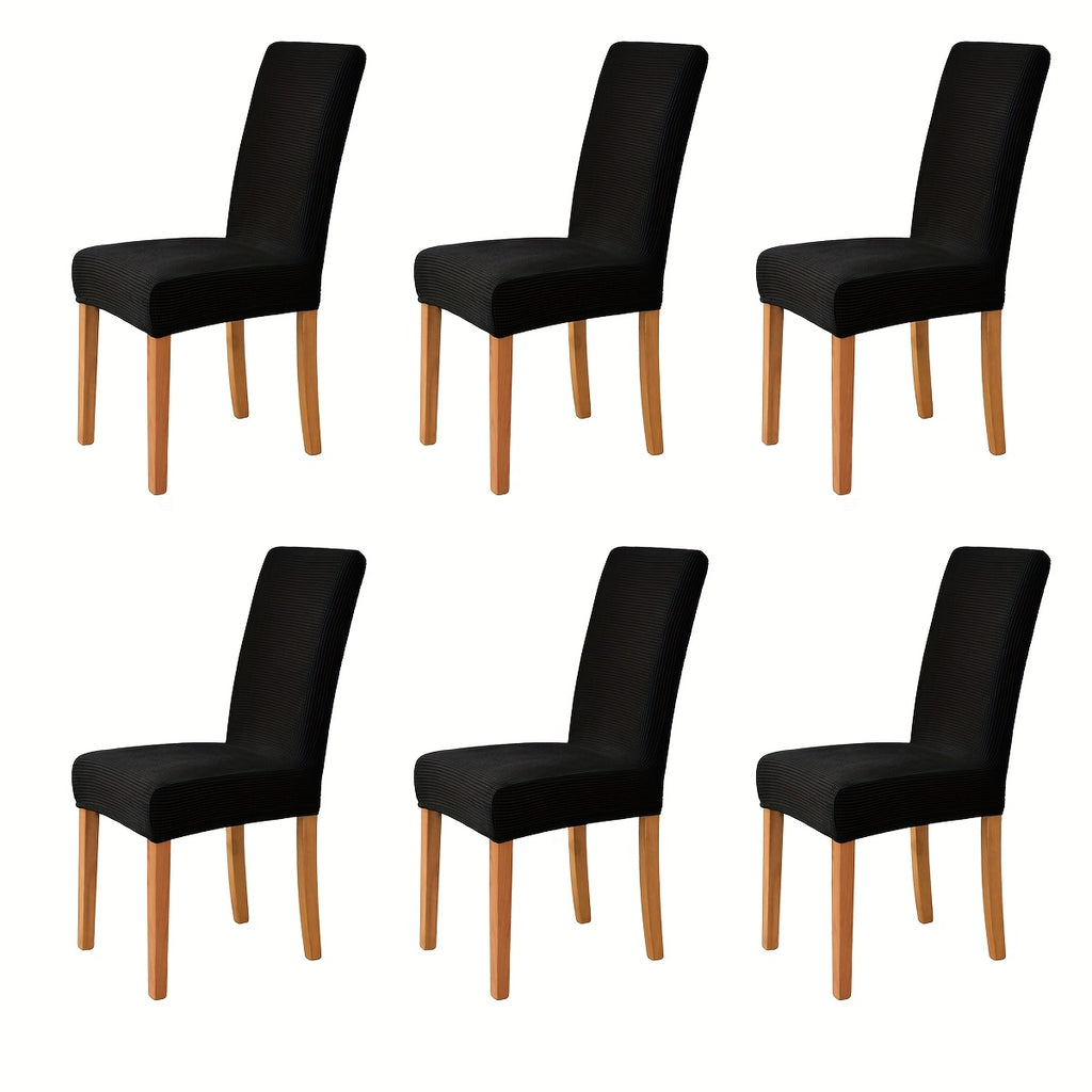 Stretch Dining Chair Seat Covers – Removable & Washable Slipcovers | Set of 6