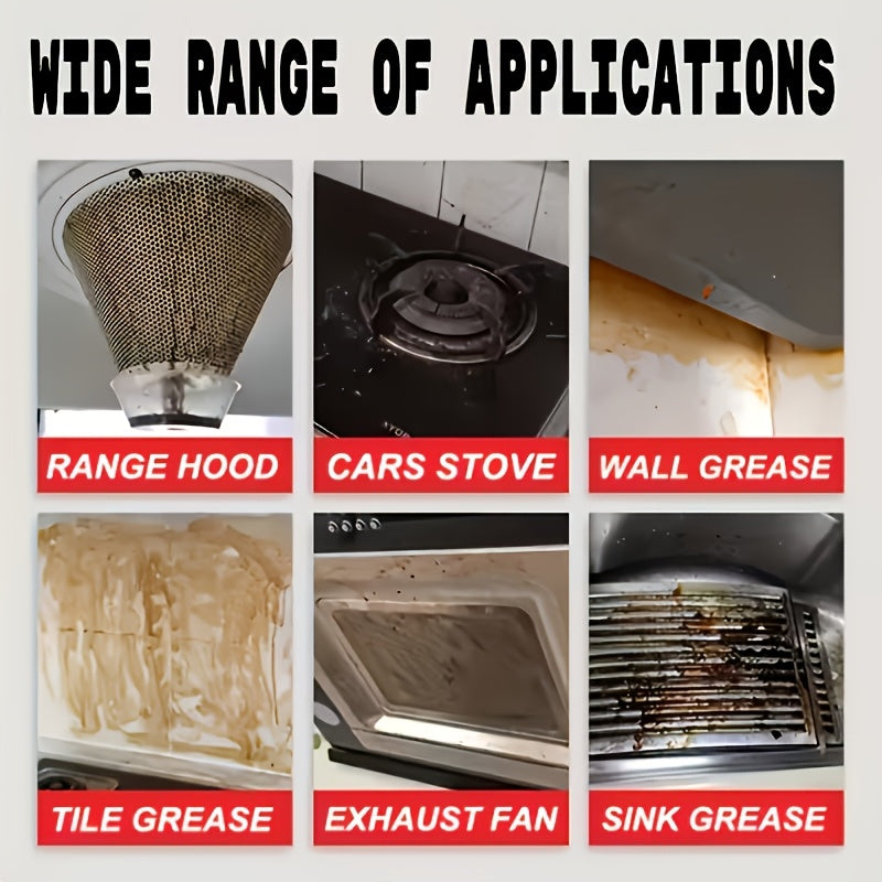 Kitchen Degreaser Spray with Brush Oil Stain Remover Cleaner for Cookware Range Hood Stove Mild Formula Surface Safe Kitchen Cleaning Set