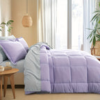 Bed in a Bag Queen 7 Piece Fluffy Comforter Set – Ultra-Soft Microfiber Bedding with Comforter, Fitted Sheet, Flat Sheet & 4 Pillowcases, Hypoallergenic Breathable All Season Bedding Gift for Her