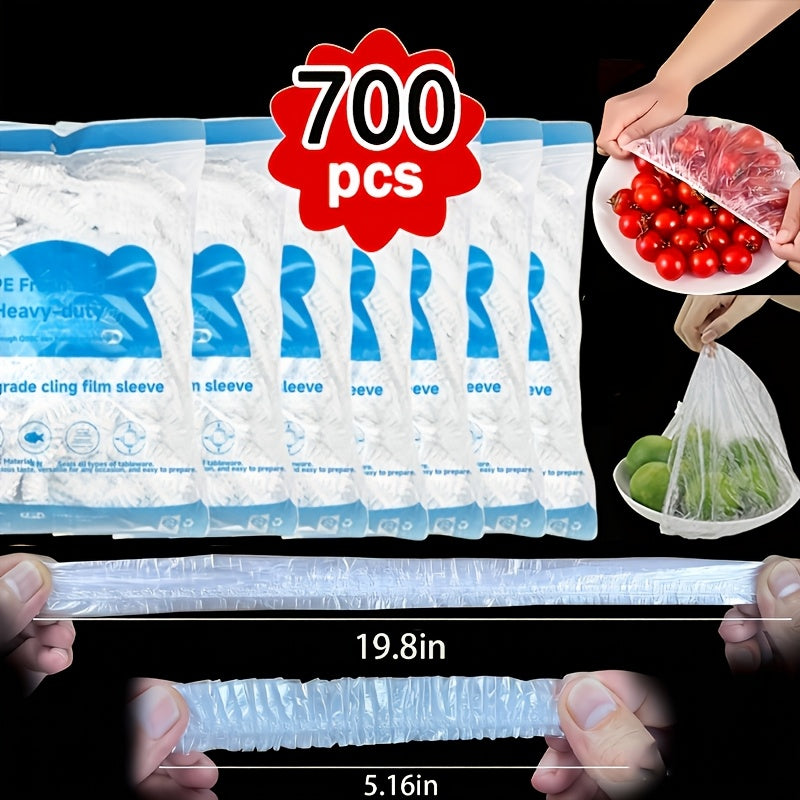 700pcs Reusable Flexible Food Preservation Lids – Transparent Telescopic Bowl & Plate Sealing Covers, Microwave Safe, Dustproof, Fridge Organizer, Value Pack