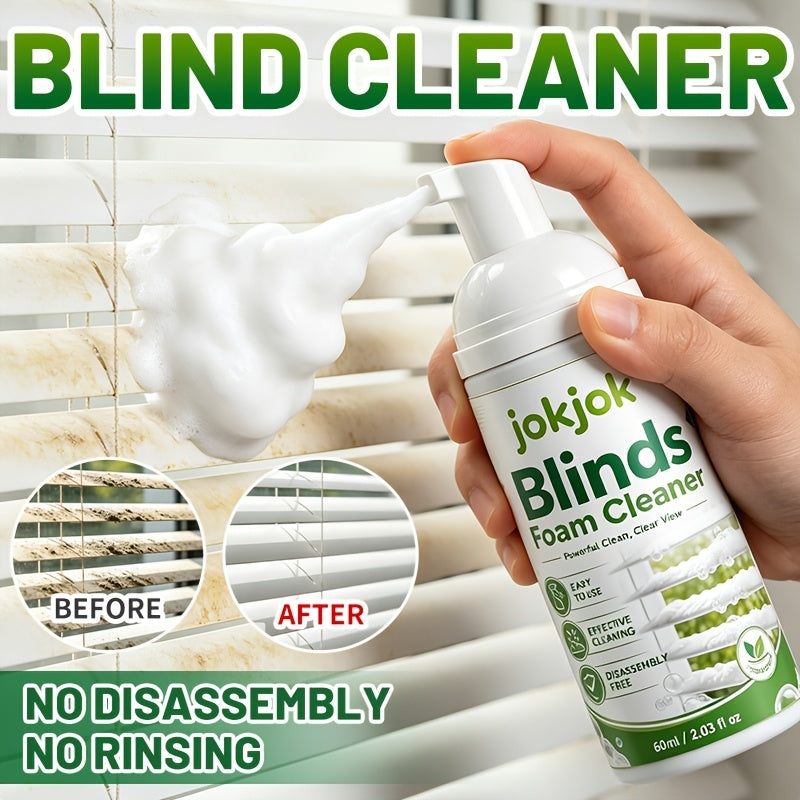 Window Blind Foam Cleaner Spray 2.03 oz – Fast-Drying Glycerin Formula Removes Dust, Stains & Odors from Metal & Plastic Blinds, No Disassembly, Includes Bonus Towel