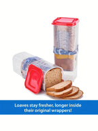 Bread Box Stackable Food Storage Container with Leak-Proof Lid – Large Capacity Portable Reusable Toast Storage Box for Kitchen Organization & Camping