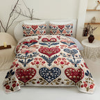 Floral Quilt Set 2 or 3 Piece – Colorful Flowers & Plants Quilted Bedspread with Pillowcases, Soft Breathable Hypoallergenic Machine Washable Bed Cover Twin Queen King