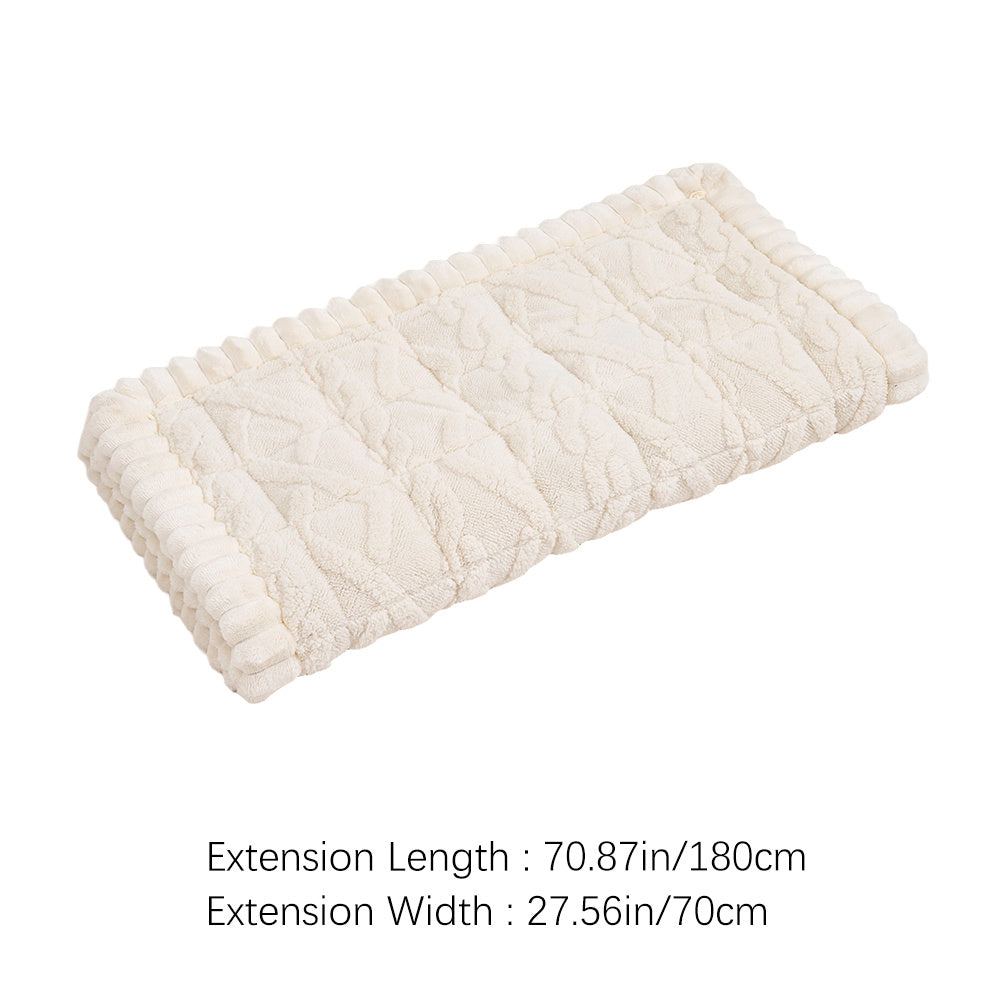 Thick Plush Sofa Cover Mat – Anti-Slip Backing Couch Slipcover, Machine Washable, 1–4 Seater, Living Room Bedroom Office, White Grey Coffee