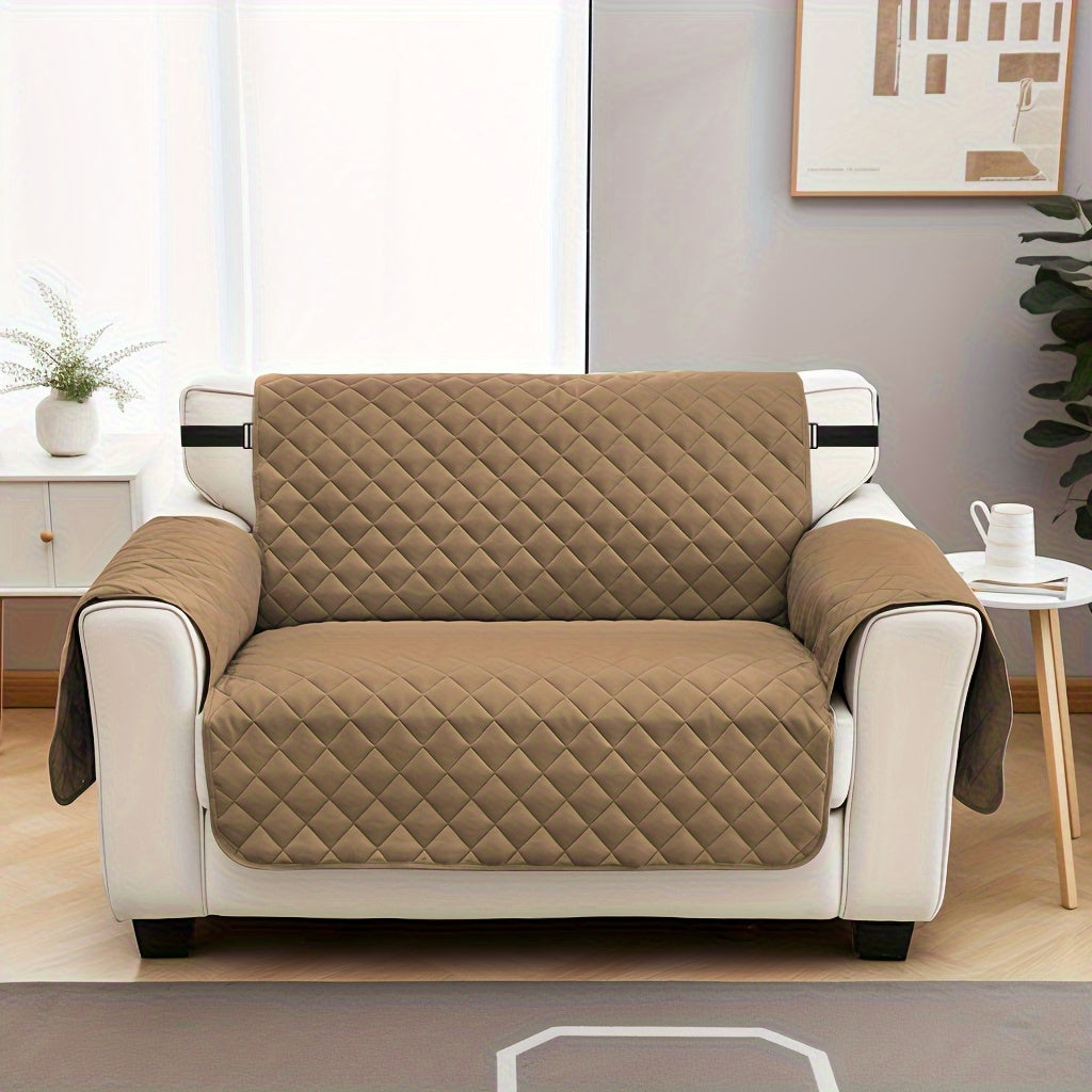 Elastic Strap Sofa Slipcover – Washable Couch Cover for Recliner Armchair Loveseat 1 2 3 4 Seater, Pet Dog Cat Proof Furniture Protector for Living Room