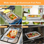 Disposable Aluminum Foil Pans 30-Pack with Lids 7.65x5.7 Inch - Foil Baking Pans for Cakes Cooking Heating Storing Food Prep, Holiday Baking Trays for Christmas Thanksgiving