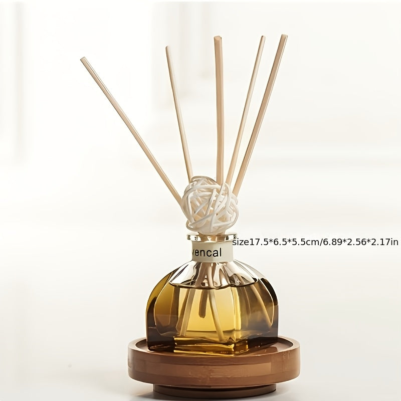 Rattan Reed Diffuser Lavender Essential Oil Flameless Aromatherapy Home Fragrance Air Freshener Deodorizer for Bedroom Bathroom Living Room Office