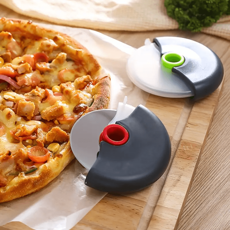 Stainless Steel Pizza Cutter Wheel Set of 2 – Sharp Slicer for Pizza, Cake, Bread & Pie, Essential Kitchen Tool for Home Baking & Outdoor Camping