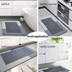 Diatomaceous Earth Bath Mat Non-Slip Absorbent - Quick Dry Stone Bathroom Rug, Soft Floor Mat for Bathroom Kitchen Door, 4 Colors 2 Sizes