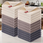 23-Piece Cotton Waffle Weave Kitchen Dish Cloths Set Absorbent Quick-Dry Dish Towels 12x12 Inch Multi-Color Options