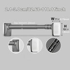 No Drill Telescopic Curtain Rod Adjustable 15.75-196.85in 33mm Extendable Shower Curtain Rod for Large Windows Anti-Slip No Screws