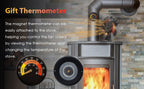 Wood Stove Fan Heat Powered Non-Electric Fireplace Fan for Wood Burning Stoves Pellet Stoves Log Burners with Thermometer – 4 to 7 Blade Options