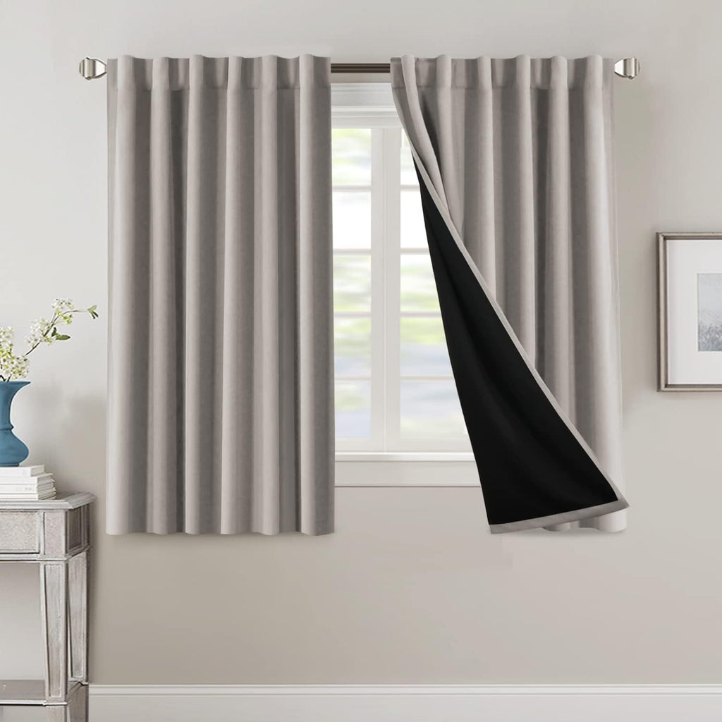 Blackout Curtains 2 Panels 100% Room Darkening 96 Inch Long – Triple Weave Thermal Insulated Back Tab & Rod Pocket Window Drapes for Bedroom & Living Room