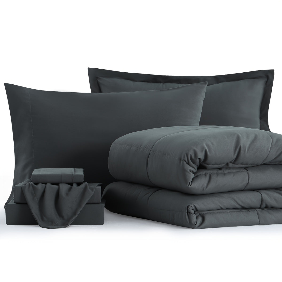 Bed in a Bag Queen 7 Piece Fluffy Comforter Set – Ultra-Soft Microfiber Bedding with Comforter, Fitted Sheet, Flat Sheet & 4 Pillowcases, Hypoallergenic Breathable All Season Bedding Gift for Her