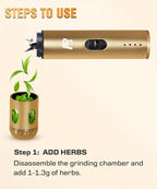 Portable Electric Spice Grinder USB Rechargeable – Compact Herb & Spice Mill with Travel Bag, Funnel & Brush – Fast & Easy Home or Travel Grinding