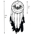Gothic Bat Dreamcatcher Boho Wall Hanging – Spooky Halloween Decor with Handmade Bat Accents, Black Feathers & Spider Web Fiber for Bedroom, Dorm & Halloween Gift for Kids & Goth Lovers