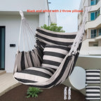 Hammock Chair Outdoor Swing Leisure Chair with Hanging Ropes Storage Bag Optional Pillow Garden Terrace Camping Orange Red Teal Black Gray