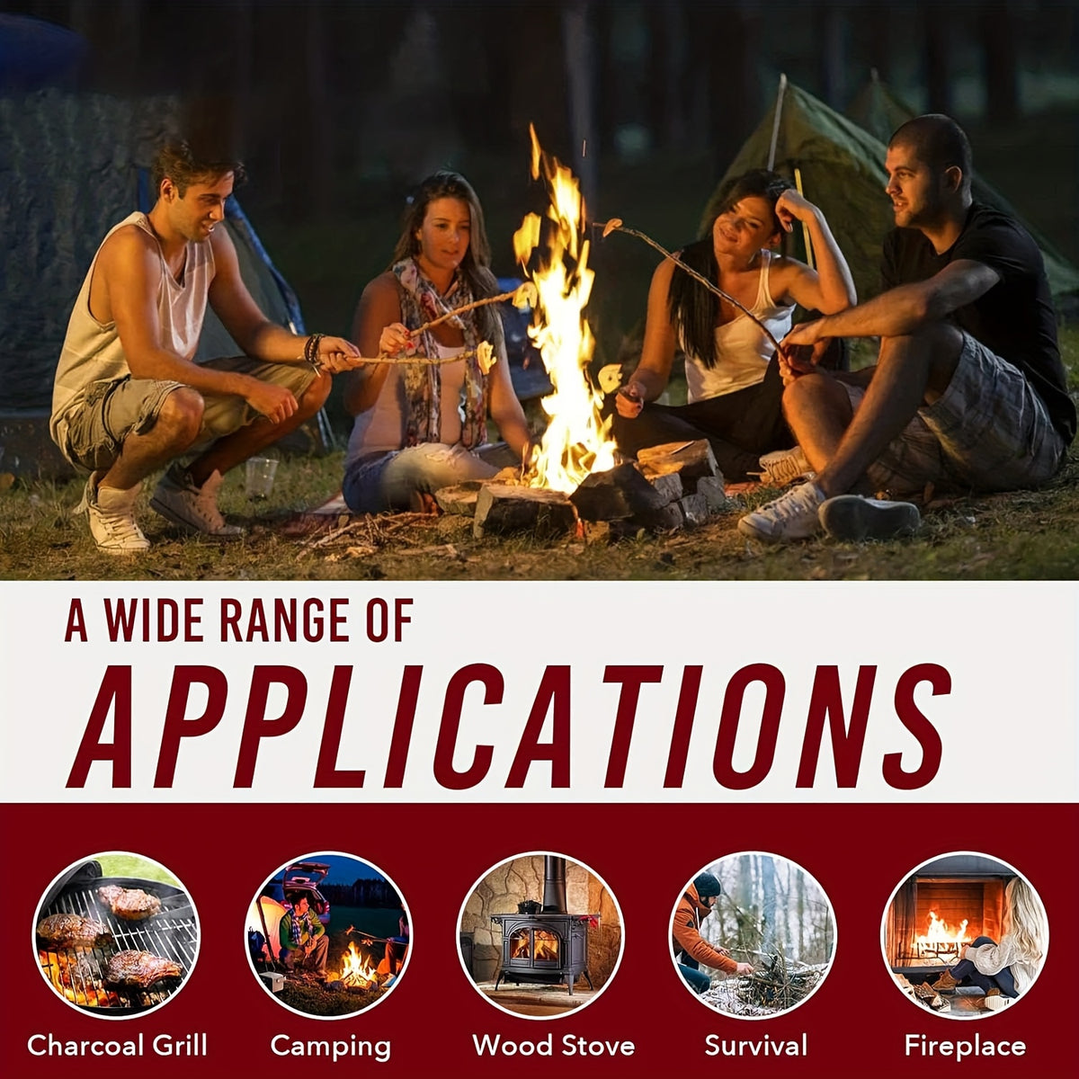 Fire Starter Blocks Odorless Safe Long Lasting for Fireplace Barbecue Camping Wood Stove Easy Light No Electricity Needed Indoor Outdoor 64pcs 192pcs