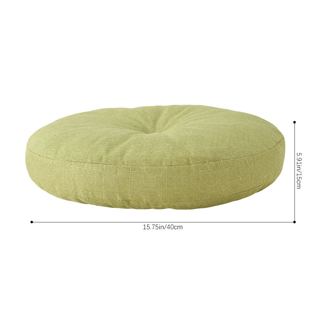 Round Seat Cushion 40x40cm 15cm Thick Firm Futon Meditation Mat Removable Linen Cover Chair Pad for Office Dining Chair Home Decor All Seasons Christmas