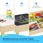 3-in-1 Kids Table and Chair Set Ages 3–7 with Versatile Tabletop & Storage Drawer – Children's Sensory Activity Table for Home, Nursery & Playroom, Premium Gift for Boys and Girls