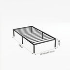 Metal Platform Bed Frame with Steel Slat Support | No Box Spring Needed | Under-Bed Storage | Easy Assembly | Noise-Free | Black | Twin Full Queen King