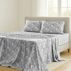 Paisley Bed Sheet Sets Queen King Twin Full Cal King – Soft Brushed Microfiber Deep Pocket Fitted Sheet & Pillowcases, Wrinkle Free