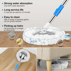 360° Spin Mop and Bucket Set with Wringer – Stainless Steel Extended Handle Spinning Mop Bucket System with 4 Microfiber Mop Refills for Hardwood Tile & Laminate Floor Cleaning