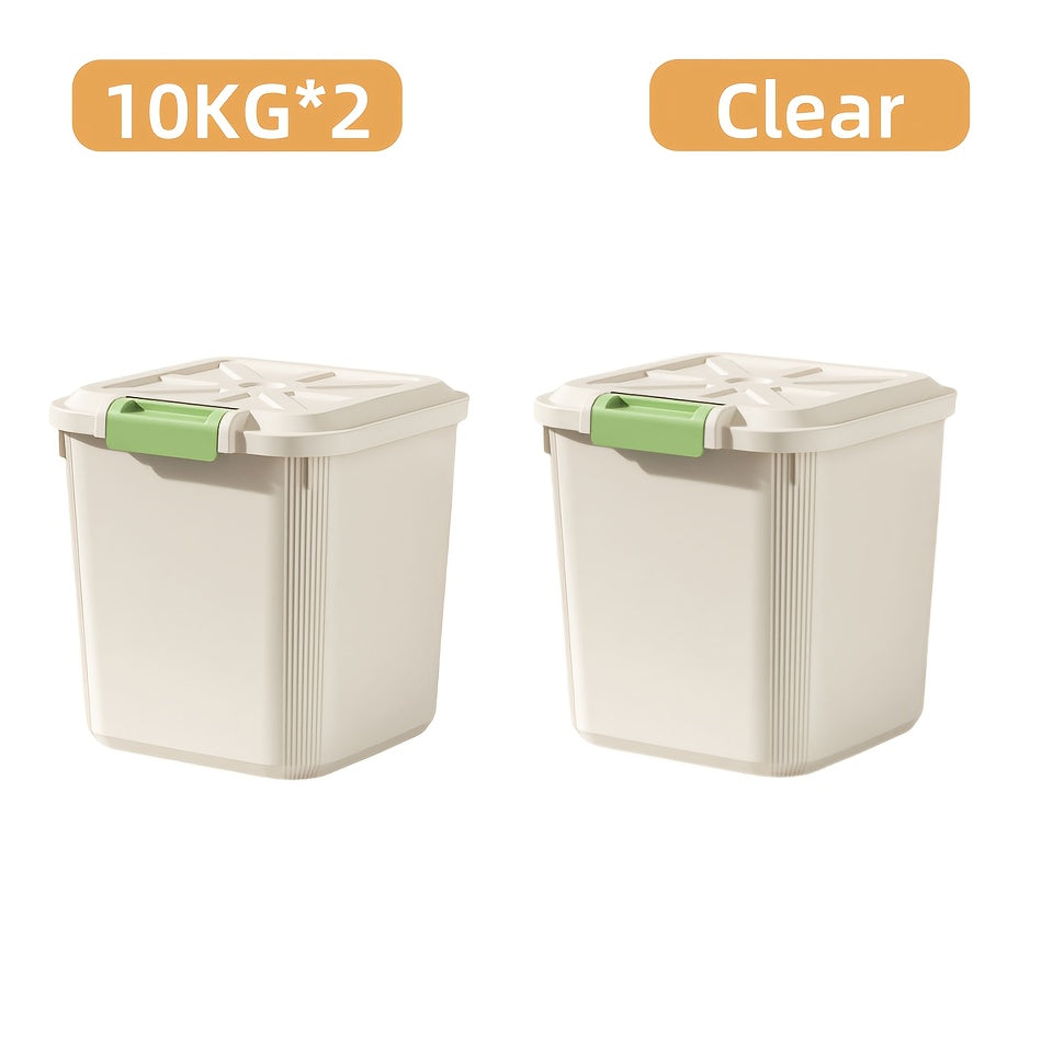 Large Capacity Rice Storage Box with Lid & Universal Wheels – Sealed PP Cereal Container, Movable Kitchen Pantry Storage, 2-Pack or 4-Pack (11–55 lbs)