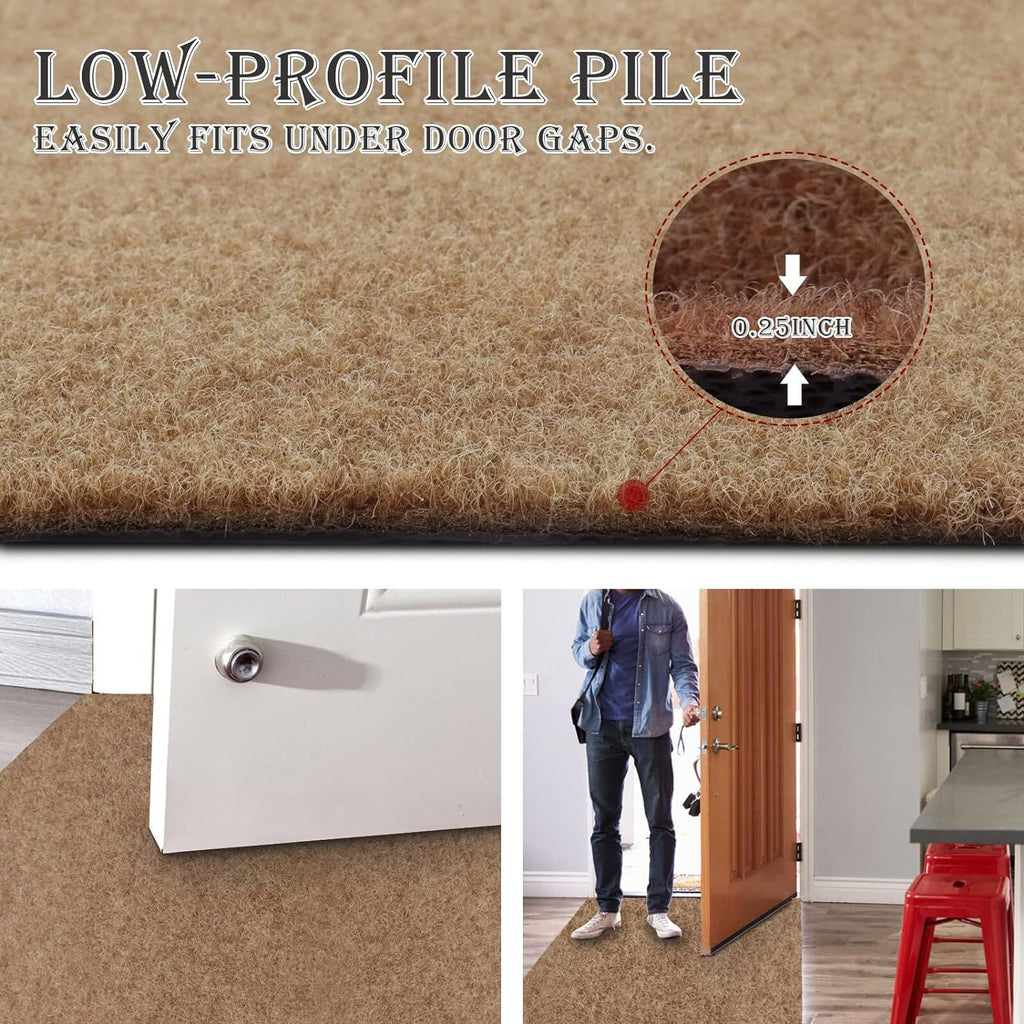 Runner Rug for Hallway Entryway Kitchen – Indoor Outdoor Non-Slip Rubber Backing, 200+ Custom Sizes, 8 Colors, Stain Resistant Low Pile Carpet Runner