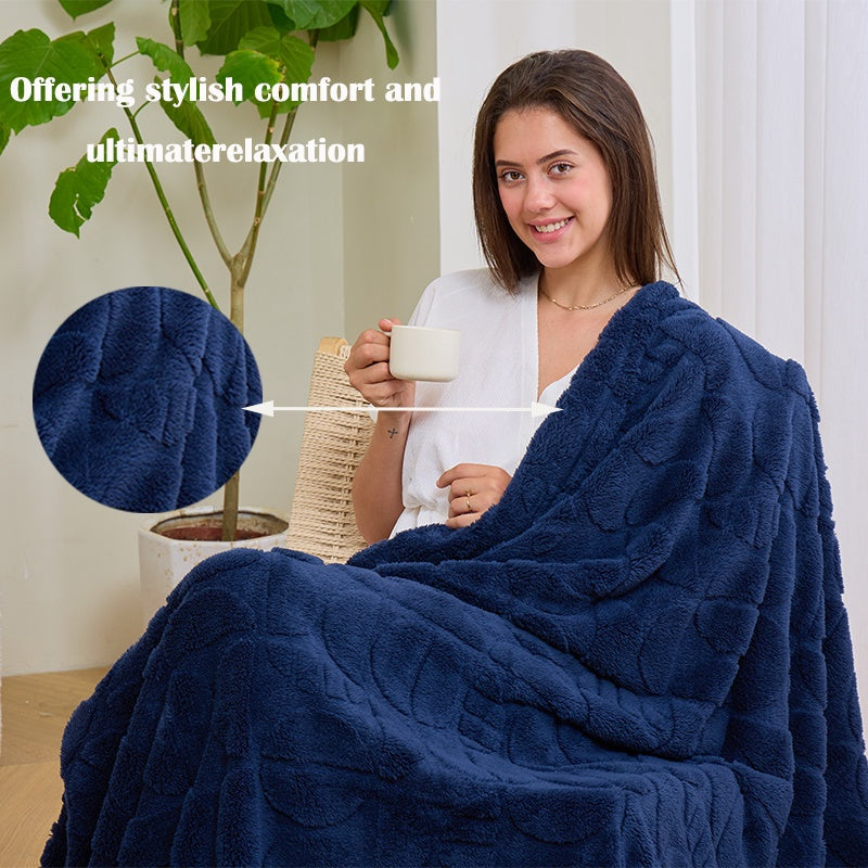 Geometric Pattern Throw Blanket Soft Fluffy Cozy Warm 3D Design Blanket for Couch Sofa Bed Camping Travel Lightweight Flannel Blanket White Blue Grey Multiple Sizes