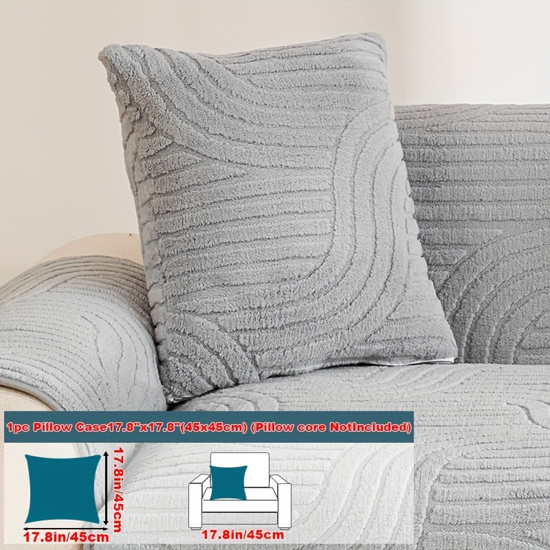 Bohemian Plush Sofa Cushion Cover Christmas Decorative Non-Slip Machine Washable Pet-Friendly All-Season Pillow Cover for Living Room Bedroom Office Home Decor