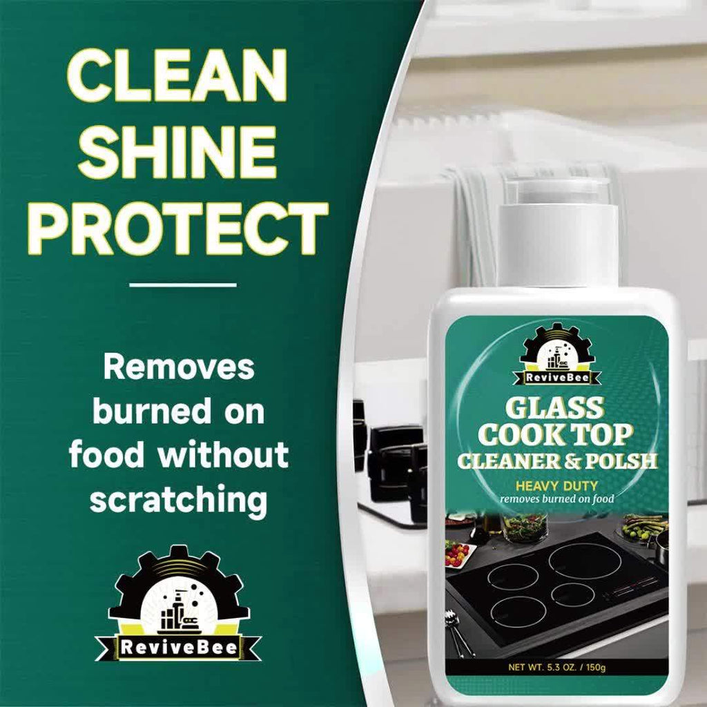 Cooktop Cleaning Paste – Removes Grease, Oil Stains & Burnt-On Food from Stove Tops, Burners & Glass Cooktops – Hydrogen Peroxide Easy Scrub Kitchen Cleaner Gel, Unscented