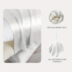 Mulberry Silk Pillowcases 2pcs - 600 Thread Count Solid Color Cooling Pillow Covers with Hidden Zipper for Hair and Skin Care Bedroom Sofa Machine Washable