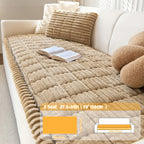 Corduroy Plush Sofa Cover 1pc – Thickened Non-Slip Washable Couch Slipcover for 2 3 4 Cushion Sofa & L-Shape Sectional, Soft Cozy Furniture Protector All Seasons, Christmas Home Decor