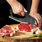 Butcher Knife Non-Stick Blade with Non-Slip Ergonomic Handle – Sharp Heavy-Duty Meat Cleaver with Built-In Bottle Opener & Hanging Loop for Kitchen & BBQ
