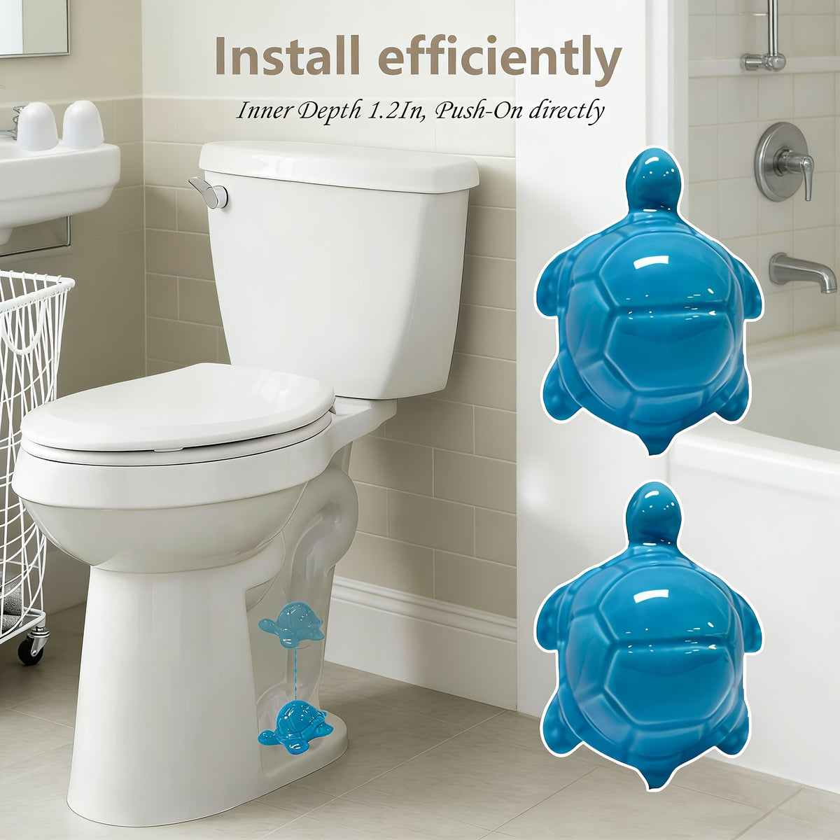 Decorative Toilet Bolt Caps, Rustproof Floor Bolt Covers for Bathroom Decor – Ocean Animal Style, Quick Install, 2 or 4-Piece Sets