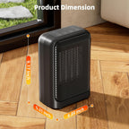 Space Heater Portable Ceramic Indoor with Thermostat 24H Timer 2-Second Fast Heat LED Display Rotary Switch HD 15-Inch Options Heating Fan Mode Home Office Dorm Room Small Heater