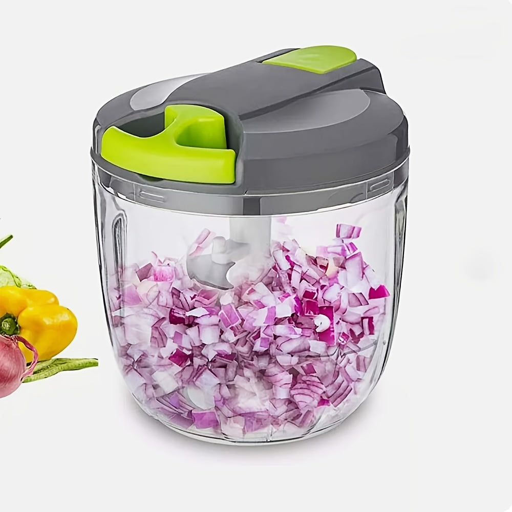 Multifunctional Vegetable & Food Chopper with 3/5 Interchangeable Blades - 900ml Container | Onion, Garlic, Carrot, Salad Chopper