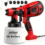 HVLP Electric Airless Paint Sprayer Gun with 3 Spray Patterns 27oz Container for House Walls Fence Furniture Cabinets Doors Car DIY Projects – Easy Clean Cordless Electric Spray