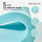 4 Inch Gel Memory Foam Mattress Topper | Dual Layer 2" Gel Foam + 2" Pillow Top, Removable Washable Cover, 8-21" Deep Pocket – Twin, Twin XL, Full, Queen