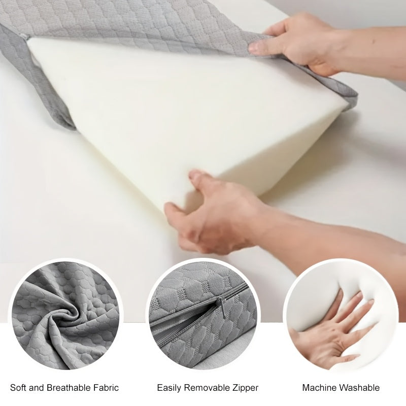 Bed Wedge Mattress Gap Filler Pillow, Headboard Closer Sleeping Pillow Against Headboard or Wall, Removable Cover Anti-Snoring Bed Wedge for Twin Full Queen King