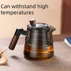 Glass Teapot and Coffee Pot with Handle & Filter – Transparent Stovetop Tea Kettle for Loose Leaf Tea, Herbal Tea & Coffee, Borosilicate Glass, Kitchen Brew Pot
