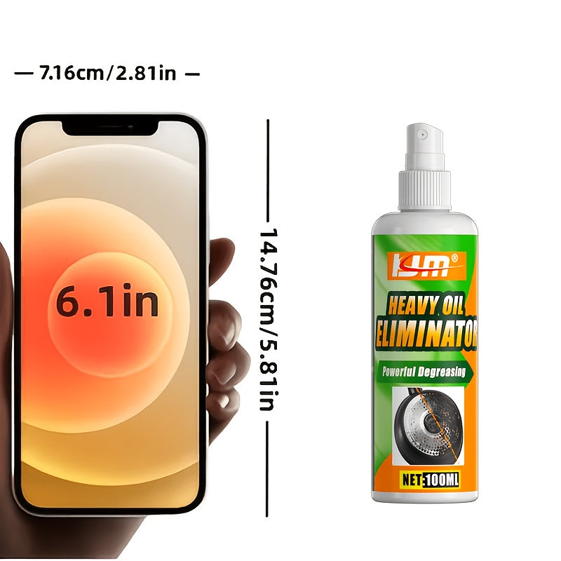 Heavy Duty Pot Grease Remover Spray with Microfiber Towel, Kitchen Degreaser for Cast Iron Pans Non-Stick Cookware Stove Top Oven, Quick-Acting Oil Cleaner with Nonslip Handle for Deep Kitchen Cleaning