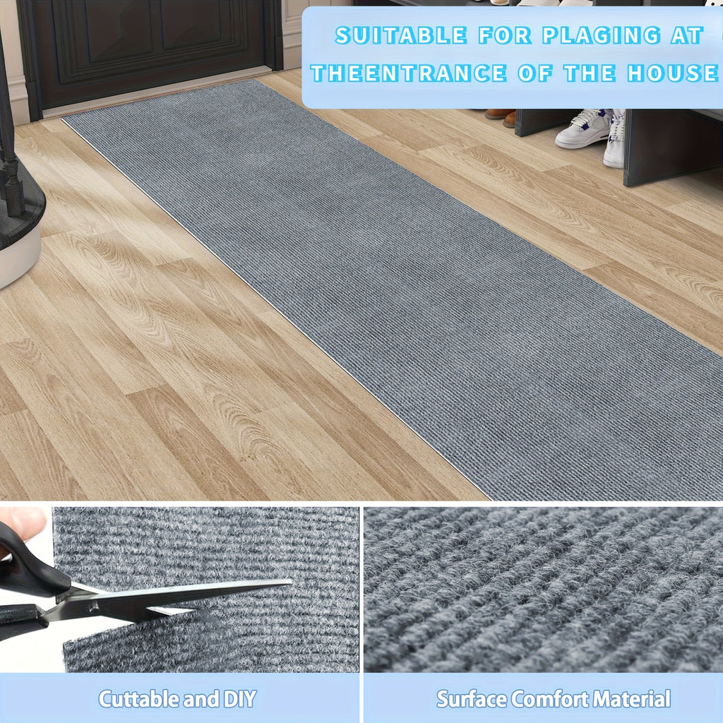 Non-Slip Runner Rug Washable & Cuttable – Low-Profile Hallway Rug for Kitchen, Living Room, Bedroom, Balcony & Poolside – Multiple Sizes 60x180 to 60x600cm