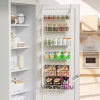 Over The Door Pantry Organizer Heavy Duty Metal – 6 or 8 Tier Door Mounted Storage Rack for Kitchen, Pantry & Spice Management, Holds 80 LBS