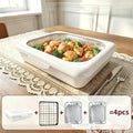 Reusable Food Storage Tray Set 4PCS 2-in-1 Plastic Serving Tray with Foil Trays – Holiday Party Containers for Christmas, Thanksgiving, BBQ & Outdoor Gatherings, White, Red & Black