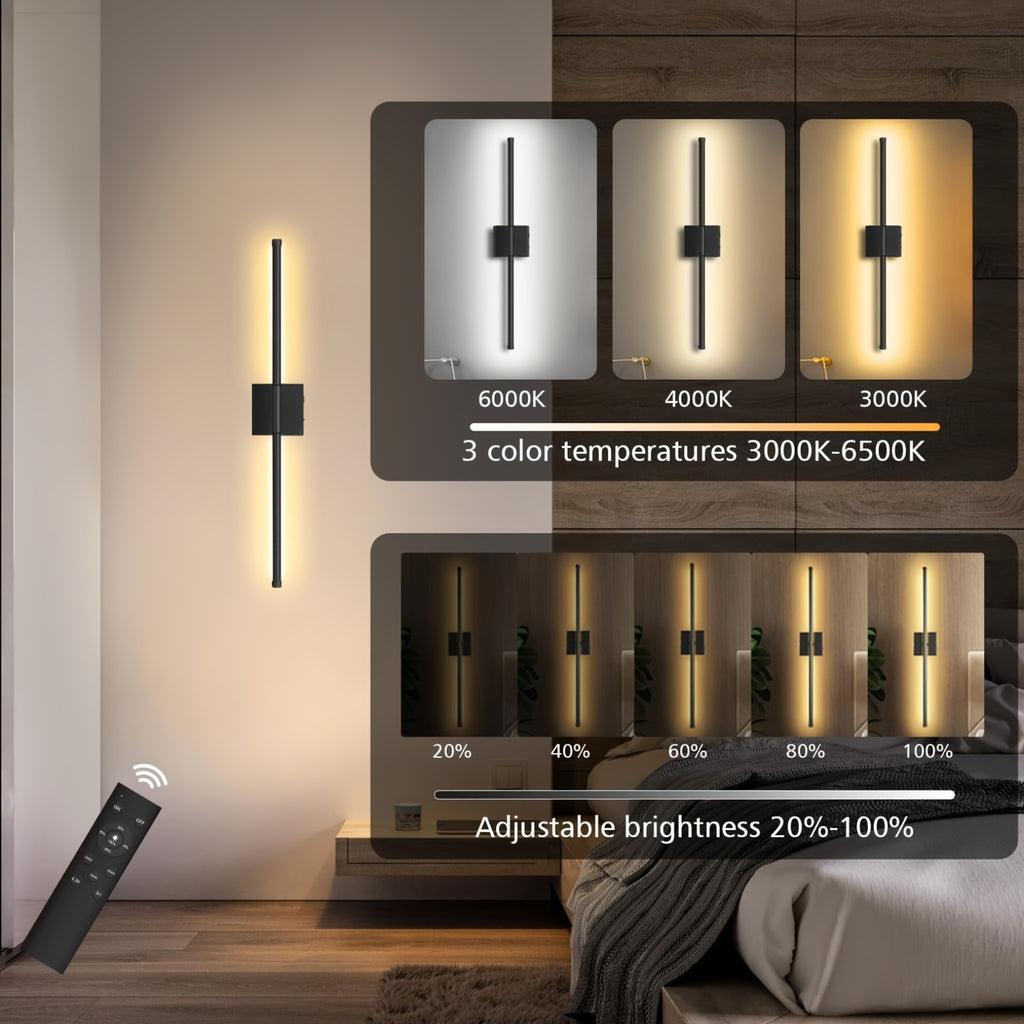2-Pack Battery Operated Wall Sconces Wireless LED Dimmable Wall Lights with Remote & Touch Control – 350° Rotatable Cordless Wall Lamp for Bedroom, Hallway & Living Room