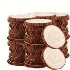 Wood Log Slices 28pcs Natural Tree Bark Rounds 2.7–3.5 Inch Unfinished Wooden Discs for Crafts Christmas Decor Coasters Wedding Centerpieces Woodworking DIY Art