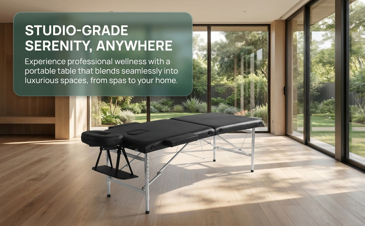 Portable Folding Massage Table Professional Lash Bed, Height Adjustable 8-Level Aluminium Legs, 30.9" Wide Tiltable Headrest for Spa Salon Tattoo Home Beauty