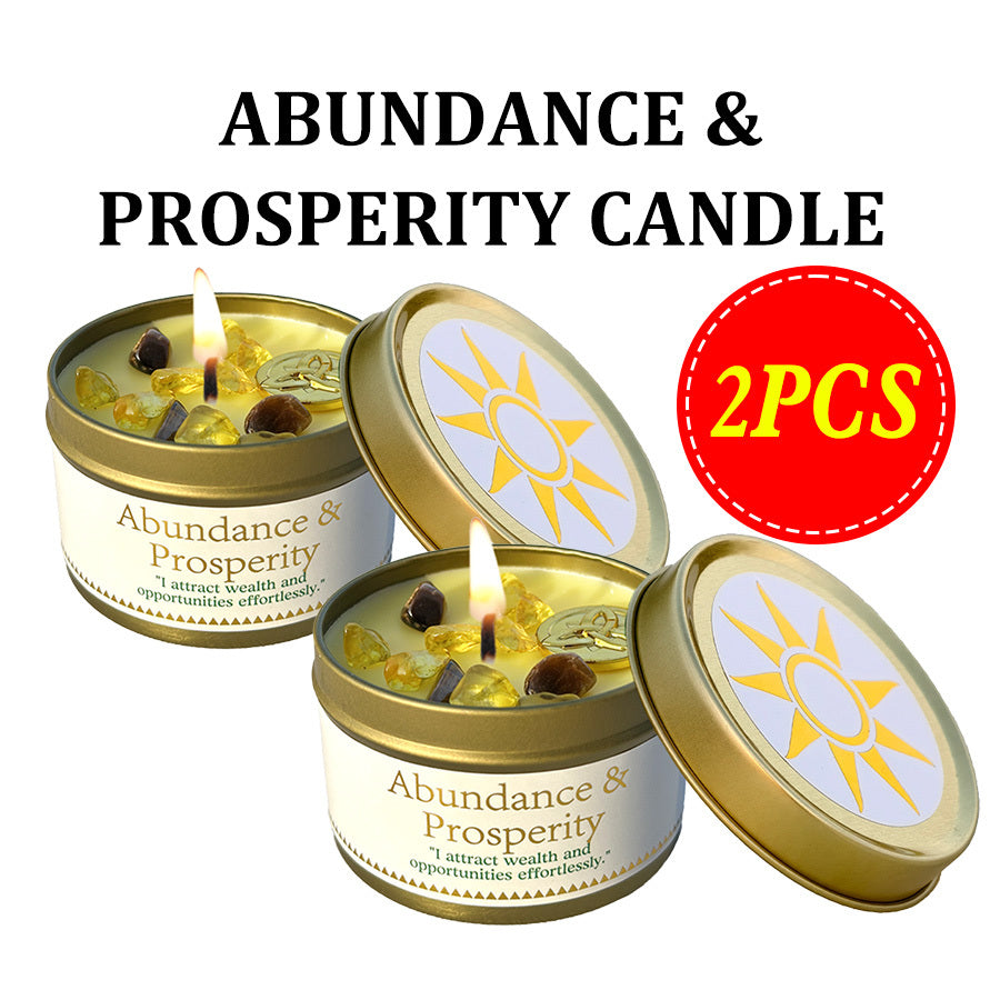 Manifestation Candle – Scented Soy Wax Candle with Golden Crystal & Guidance Card, 3oz, 12+ Hr Burn, for Focus, Meditation & Yoga | Abundance & Law of Attraction Gift for Women (1 or 2 Pack)